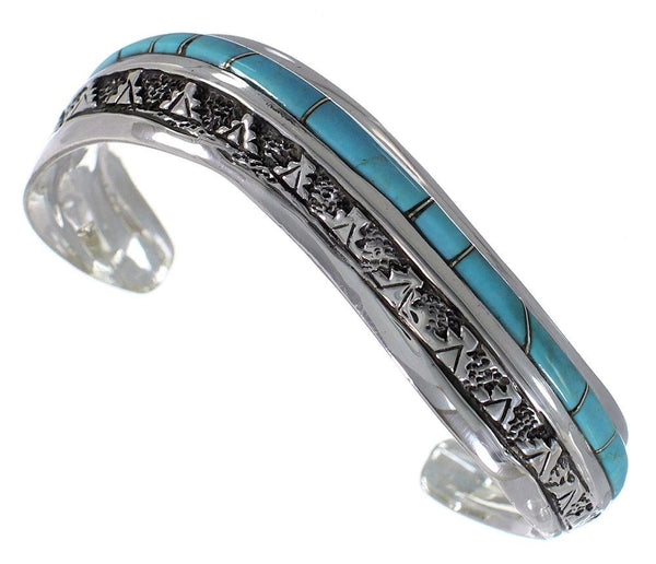 Genuine Sterling Silver Southwestern Turquoise Cuff Bracelet TX39399